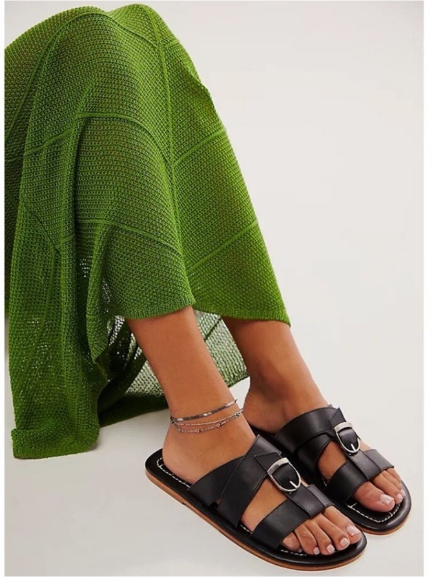 Nwob Free People Black Sloan Buckle Sandals Sz: 7 — image 3 of 7